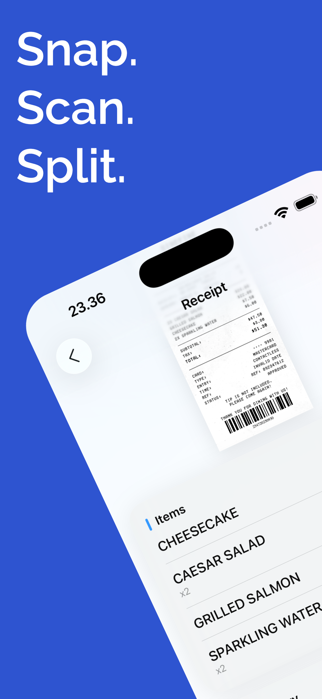 Scan AI app screenshot - receipt scanning